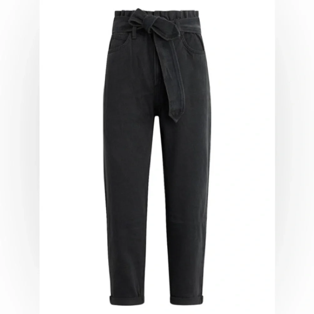 Joe's Jeans || Brinkley High-Rise Paperbag Straight Jeans Belted Black 28‎ NWT